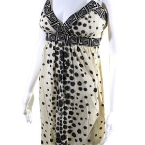 Marciano Women's Spaghetti Strap Spotted Print Sundress Beige Size S.